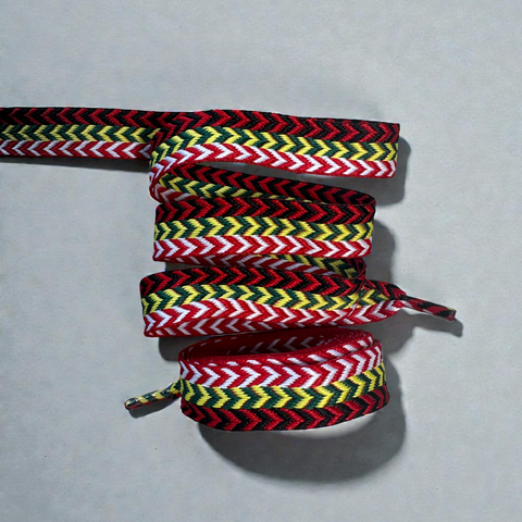 1.0 black rope base with the iconic multi-color Classic Lanvin chevron overlay laces