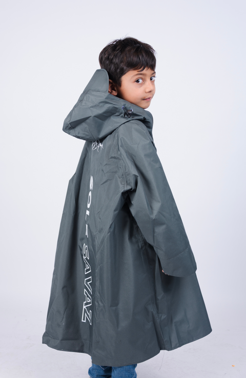 Kids Rain Jacket Poncho - 100% Watrerproof
