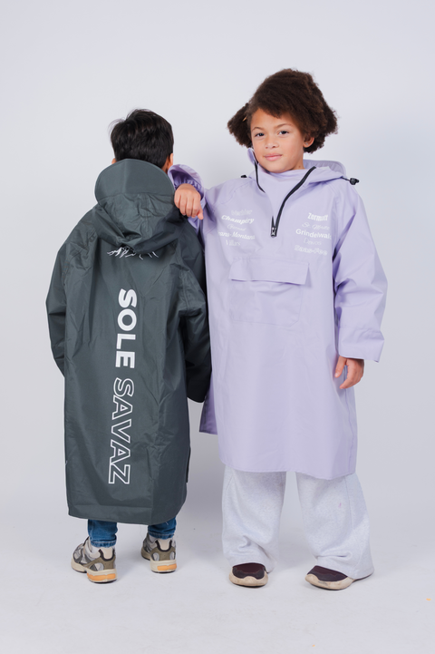 Kids Rain Jacket Poncho - 100% Watrerproof
