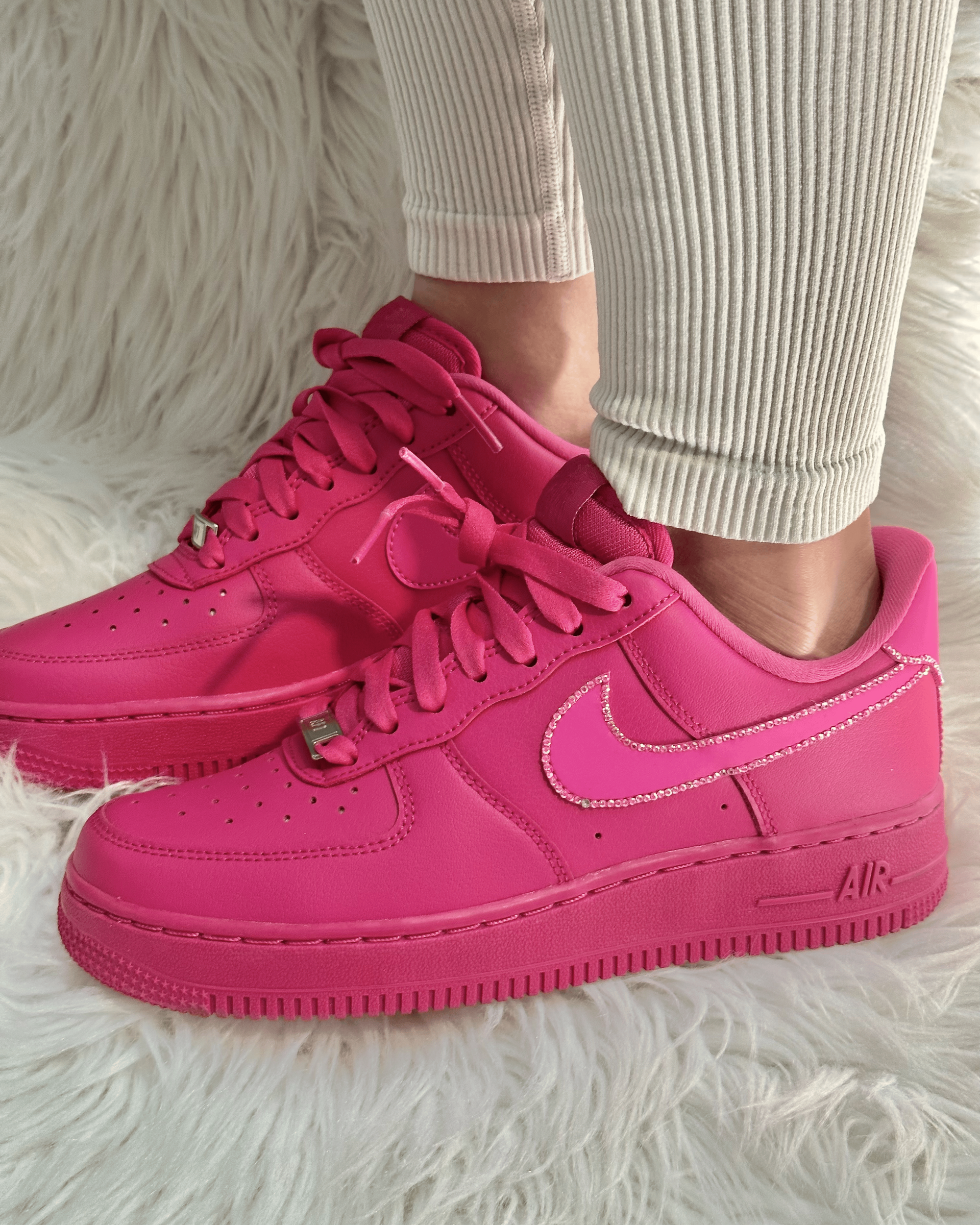 Pink Nike Nike Air Force One Mit Glitzer Custom Bling Nike Air Force Shoes Hot PINK Handmade By VMA